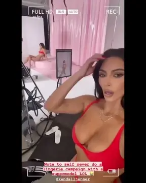 Poster: Kendall Jenner G-String Red Lingerie Video Leaked